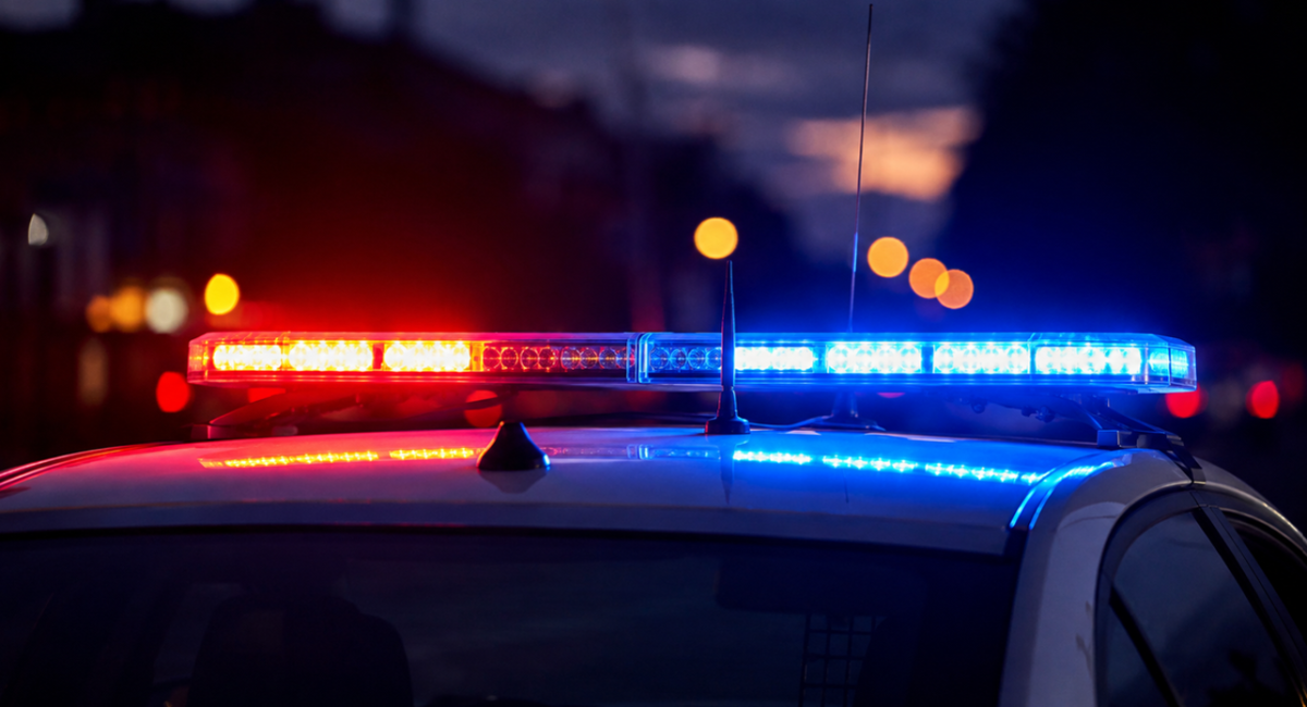 police car with flashing lights